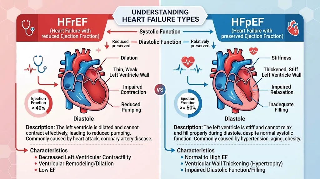 HFrEF vs HFpEF